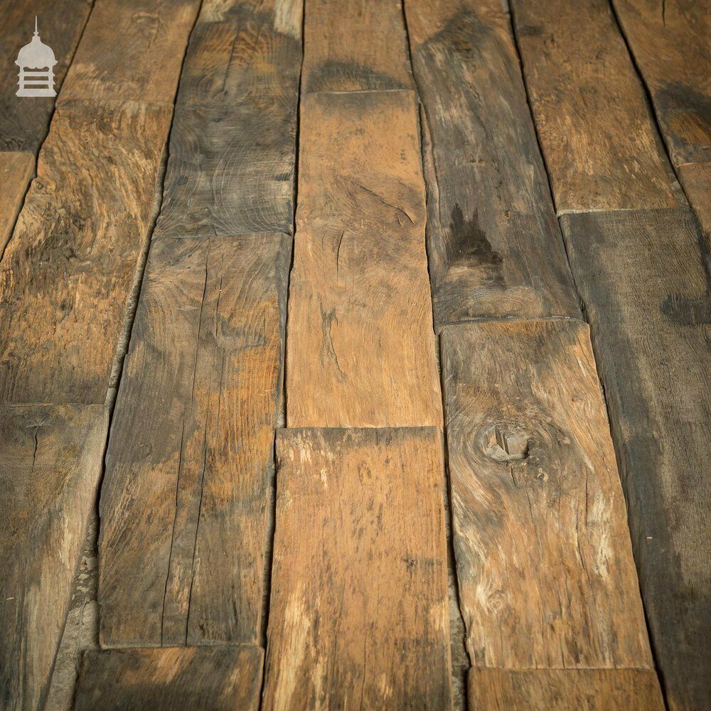 2244.0 Batch Of Short Length Norfolk Broads Black Bog Oak Floor Board Wall Cladding 8.5 Square Metres photo