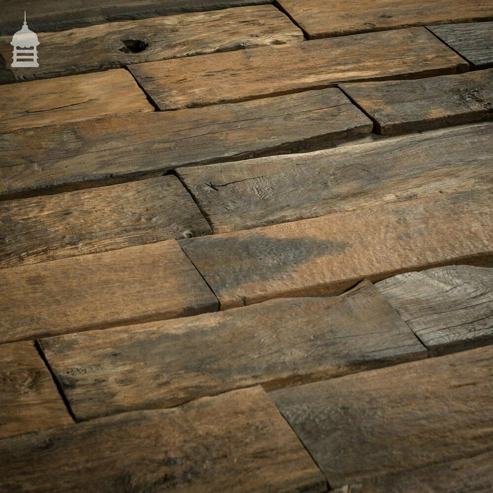 photo buy Batch Of Short Length Norfolk Broads Black Bog Oak Floor Board Wall Cladding 8.5 Square Metres