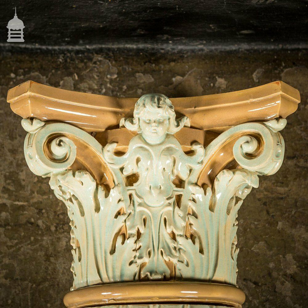 Pair Of 19th C Fluted Columns With Corinthian Capitals And Acanthus Leaf Detail photo furniture