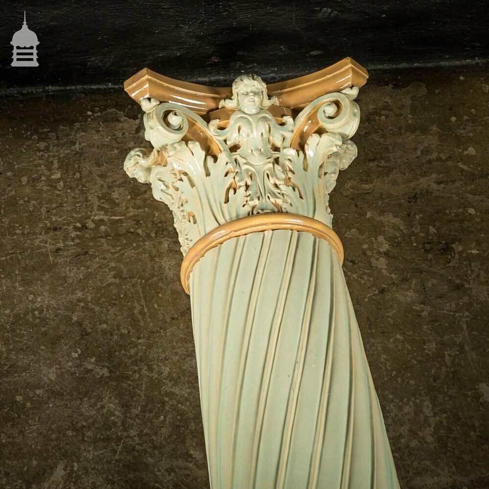 Pair Of 19th C Fluted Columns With Corinthian Capitals And Acanthus Leaf Detail photo 7200.0