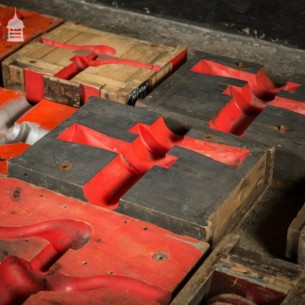 Collection Of 28 Red And Black Industrial Foundry Factory Moulds photo Home Decor