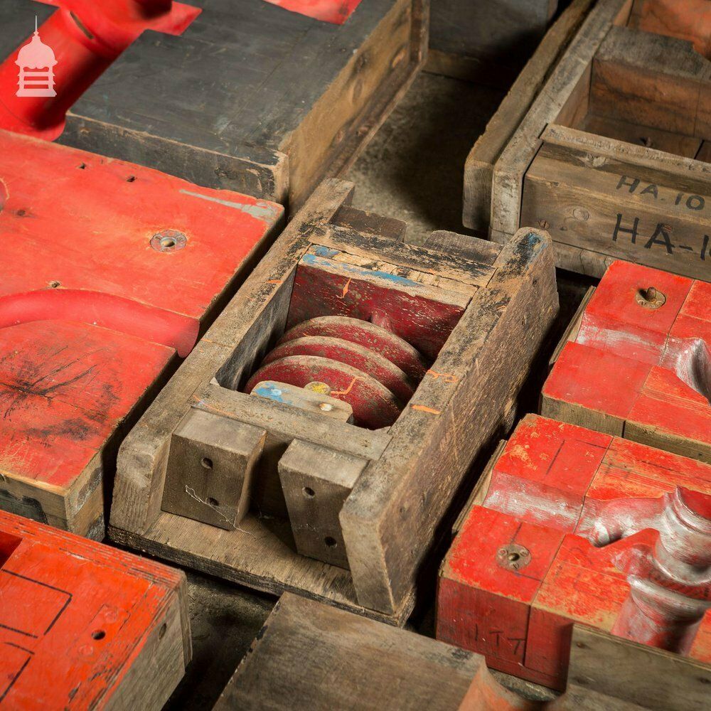 1440.0 Collection Of 28 Red And Black Industrial Foundry Factory Moulds photo