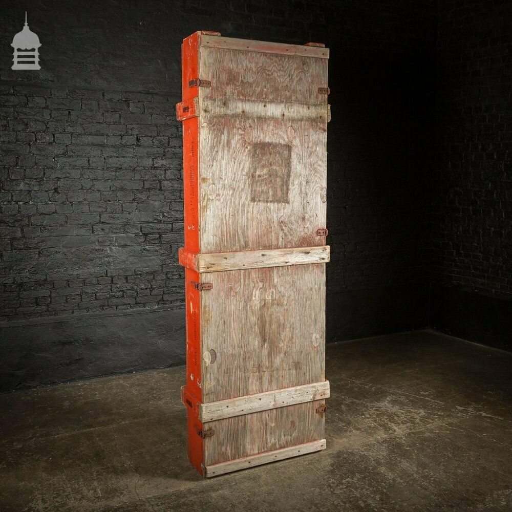 Large Red Industrial Wooden Aircraft Part Shipping Crate Reclaimed From A Norfolk Raf Base photo for sale