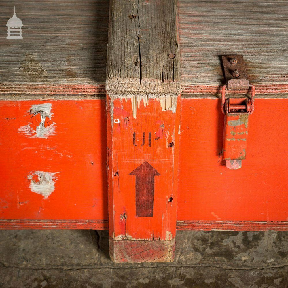 Home Decor Large Red Industrial Wooden Aircraft Part Shipping Crate Reclaimed From A Norfolk Raf Base photo