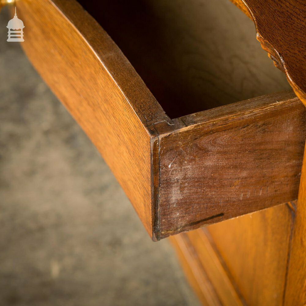 photo for sale 19th C Oak Vanity Unit On Castors With Bouffant Drawer