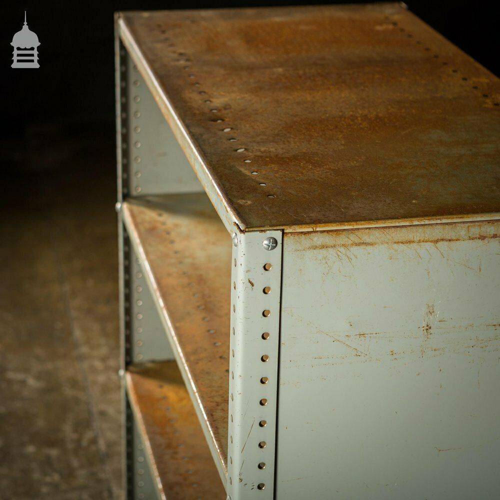 Steel Industrial Factory Shelving Unit photo vintage