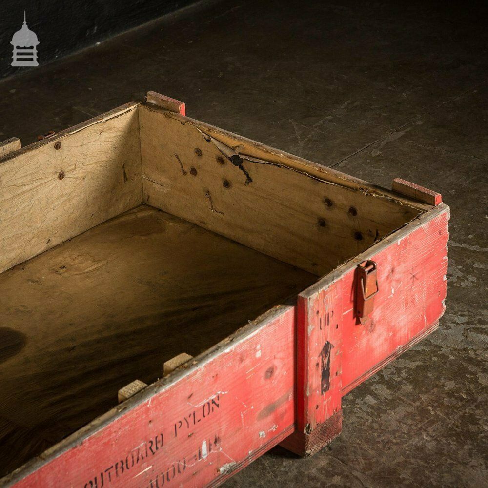 Large Red Wooden Aircraft Part Shipping Crate Reclaimed From A Norfolk Raf Base photo 288.0
