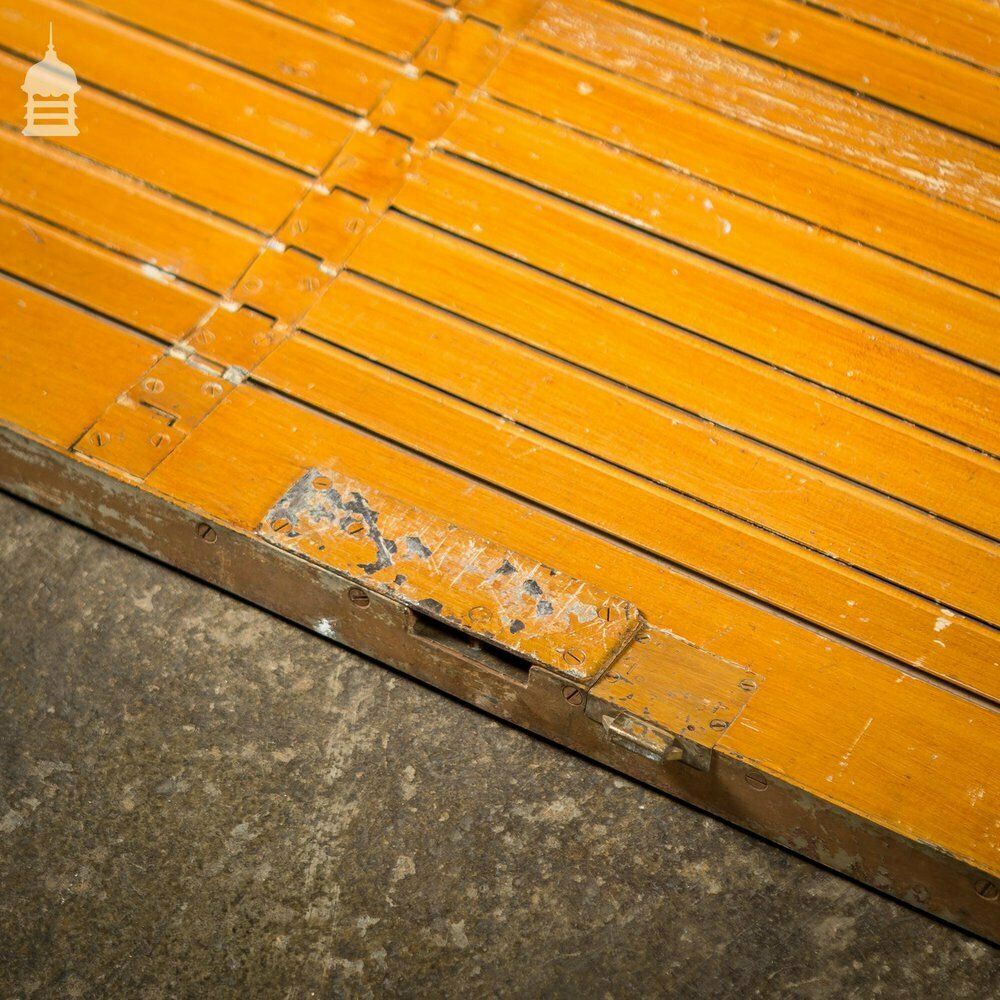19th C Pitch Pine Roller Shutter With Grained Finish By Haskins Of London photo Home Decor