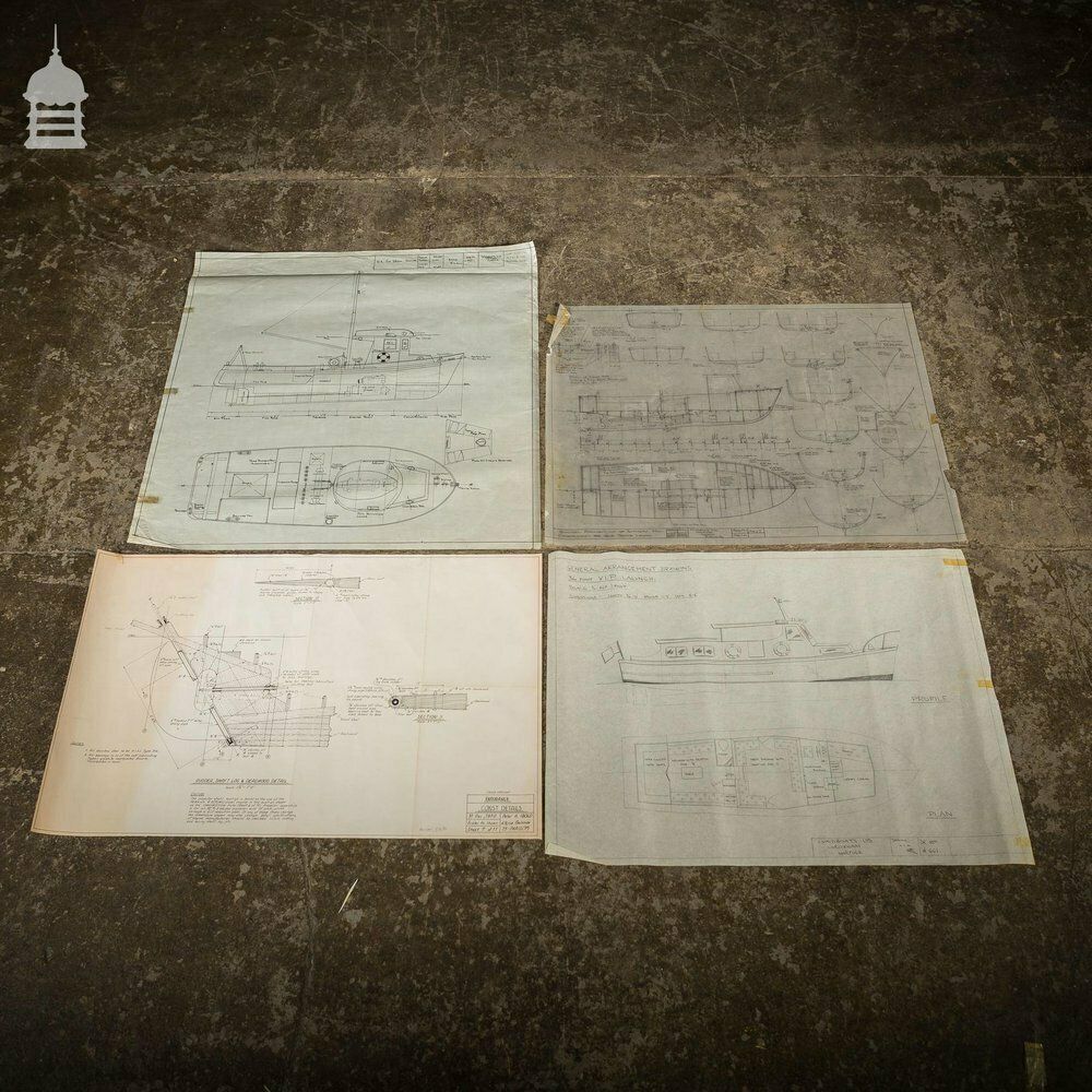 Batch Of 550 Vintage Marine Architectural Plans Technical Drawings Blueprints photo Art