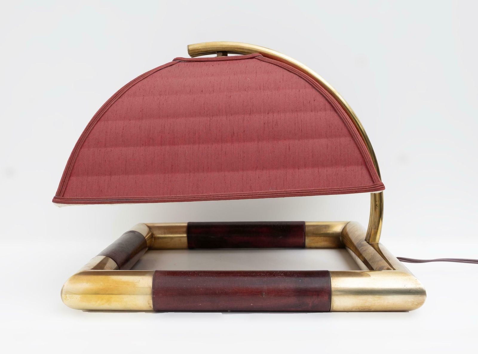 Tommaso Barbi Style Mid Century Modern Italian Brass Table Lamp, 1970s photo Lighting
