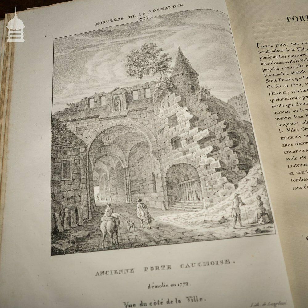 Rare Original Par F.T. De Jolimont Book Of 'Most Remarkable Monuments Of The City Of Rouen' 1823 photo Home Decor
