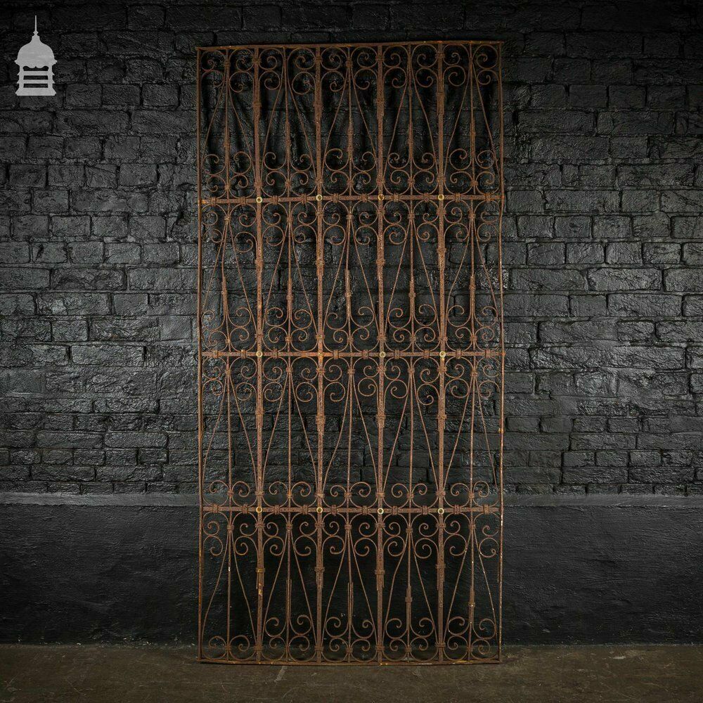 Large 19th C Wrought Iron Railing Panel With Scroll Design photo buy