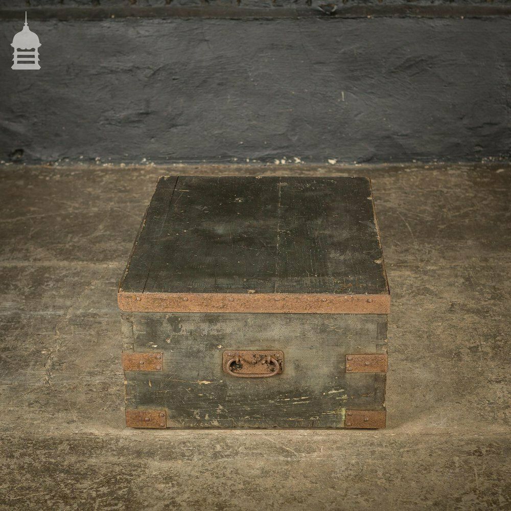 photo for sale 19th C Royal Regiment Wooden Truck Chest With “A.D. Chubb R.C.A” Monogram