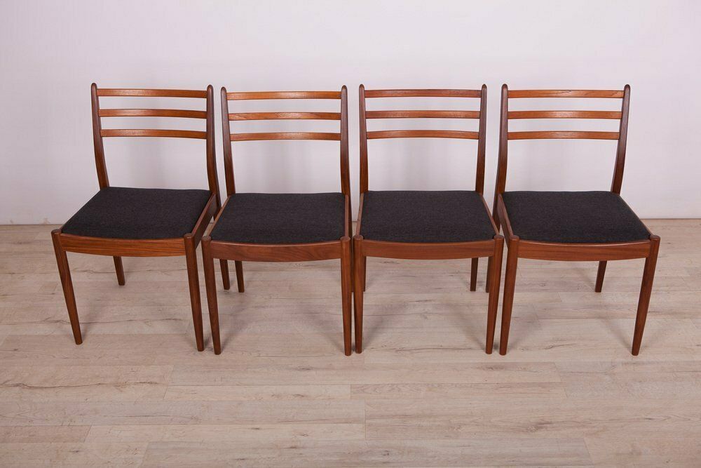 Fabric And Teak Dining Chairs By Victor Wilkins For G Plan, 1960s, Set Of 4