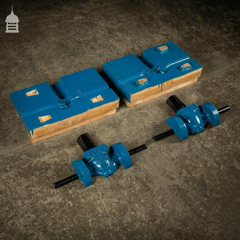 Batch Of 4 Blue Industrial Factory Foundry Moulds photo furniture