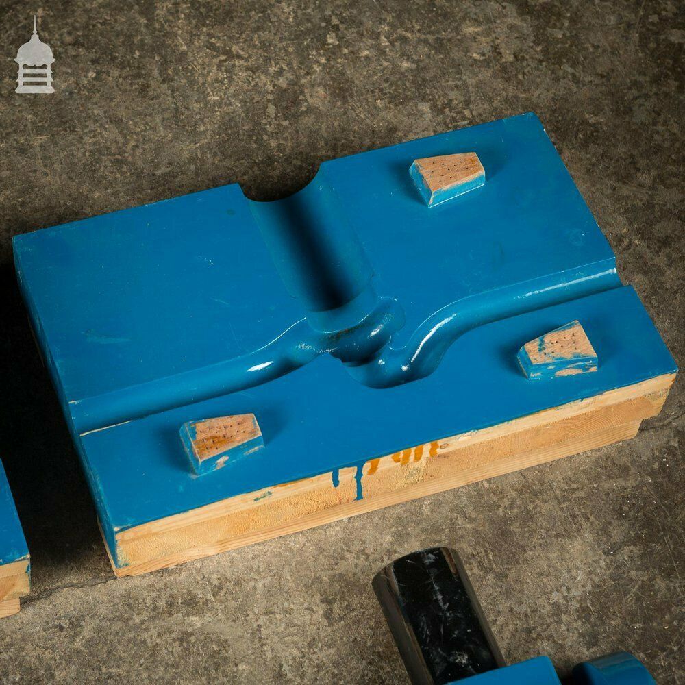 Batch Of 4 Blue Industrial Factory Foundry Moulds photo for sale