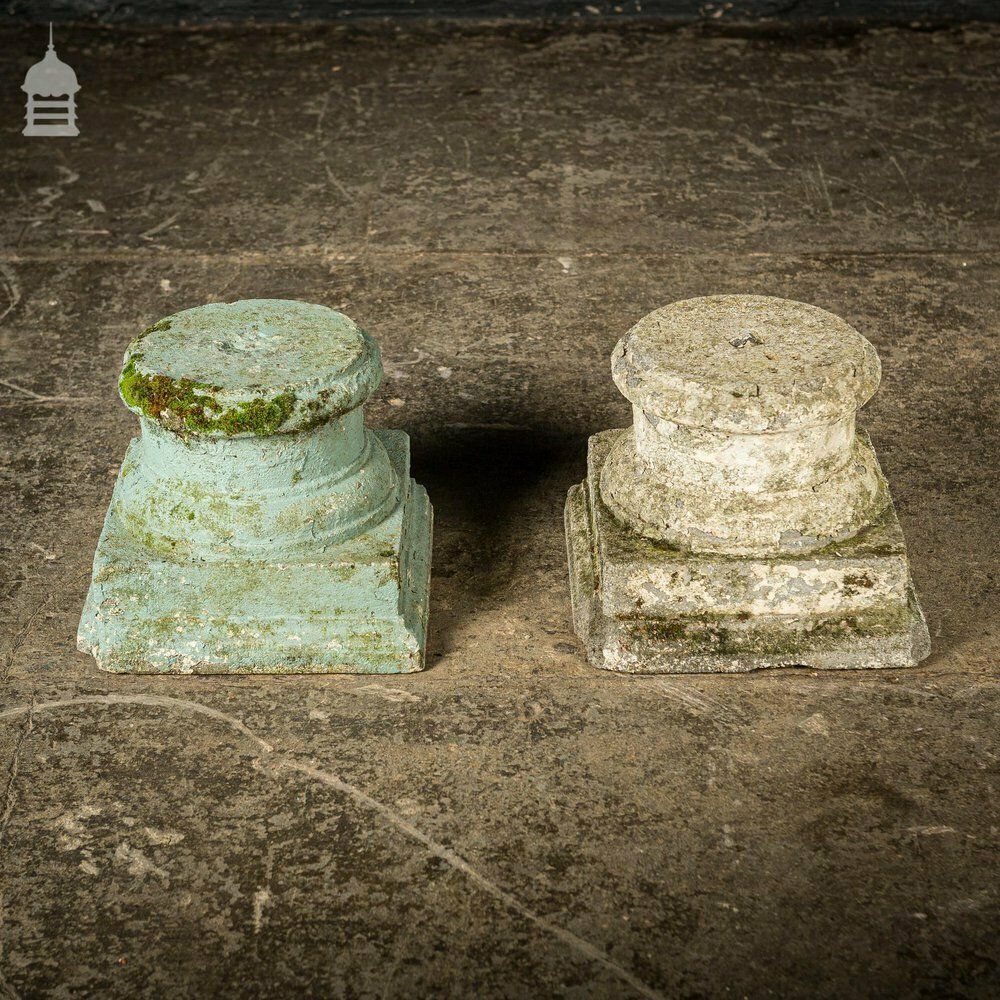 Pair Of Vintage Concrete Pillar Bases photo for sale
