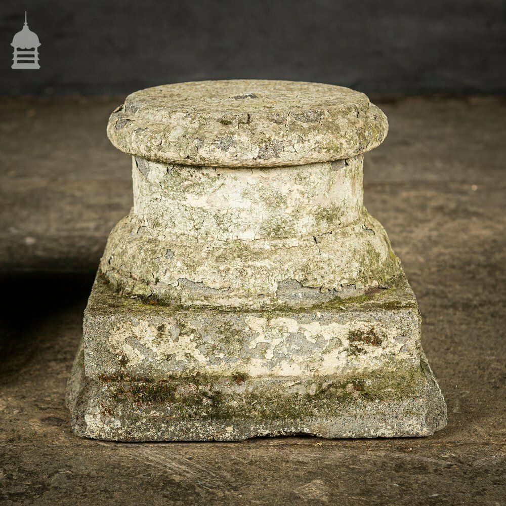 420.0 Pair Of Vintage Concrete Pillar Bases photo