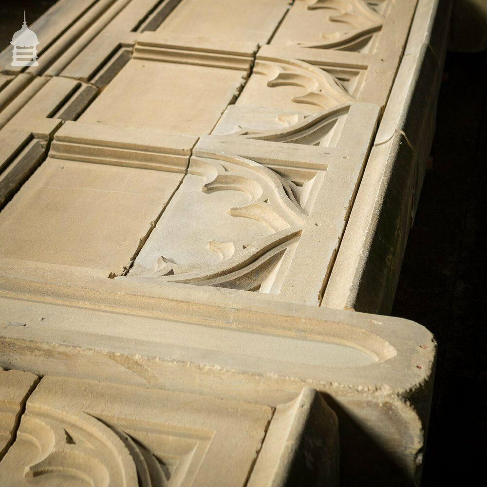 19th C Ecclesiastical Gothic Carved Bath Stone Church Wall photo for sale