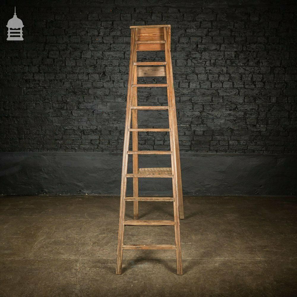 Edwardian Pitch Pine Folding A Steps Ladder photo Home Decor