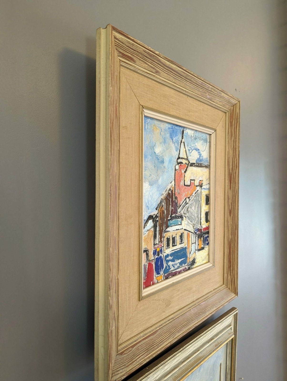 The Tram Oil Painting, Modernist photo for sale