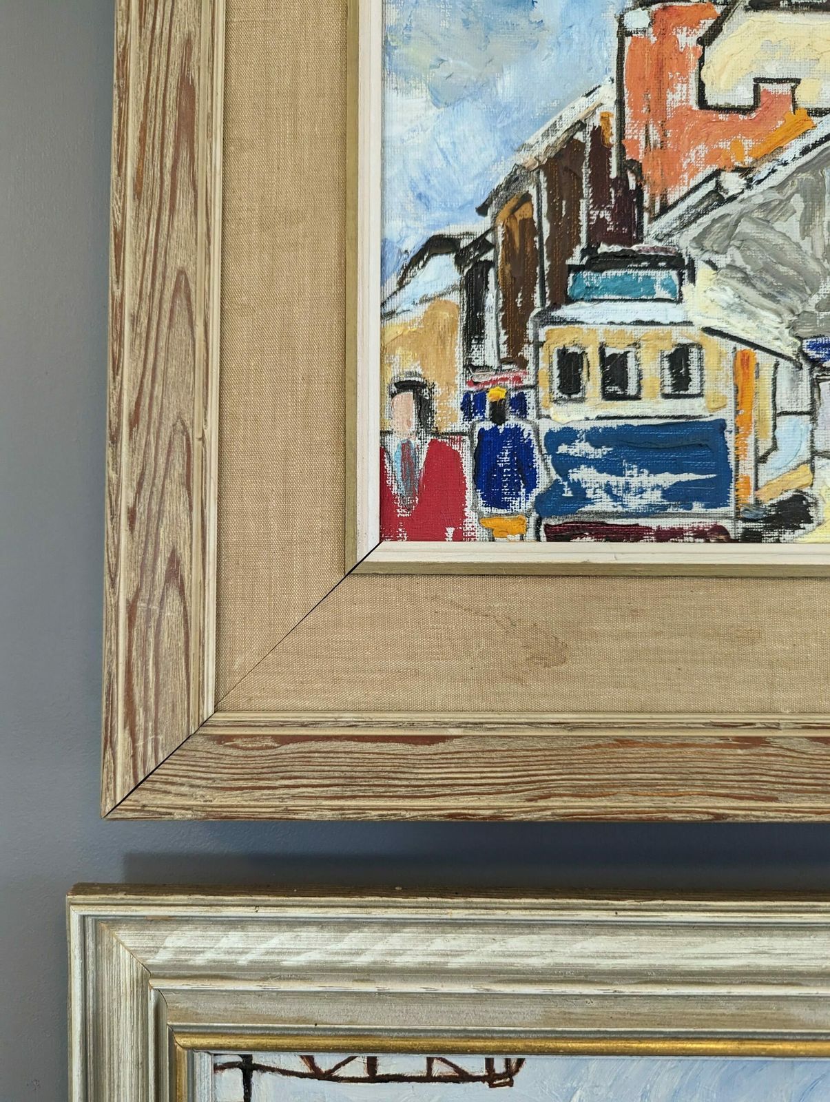 The Tram Oil Painting, Modernist photo vintage