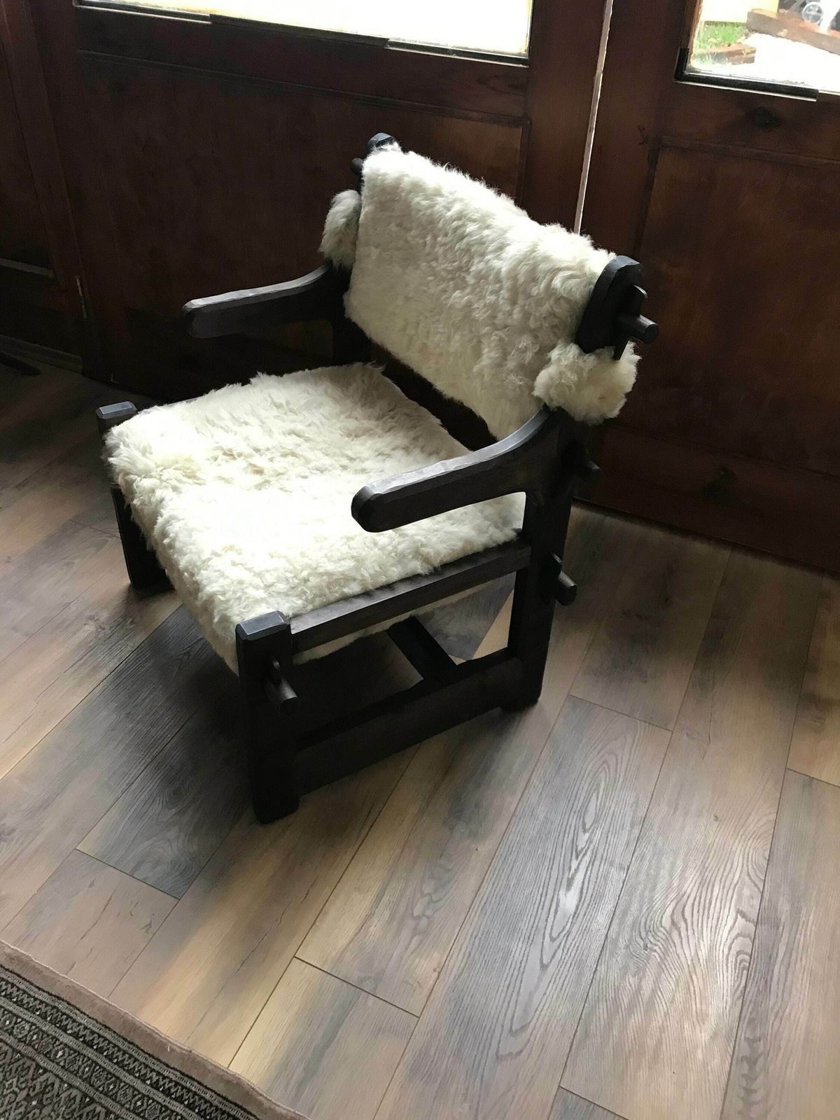 Mid Century Armchairs In Lambs Wool, Set Of 2 By Szedleczky photo 4497.0