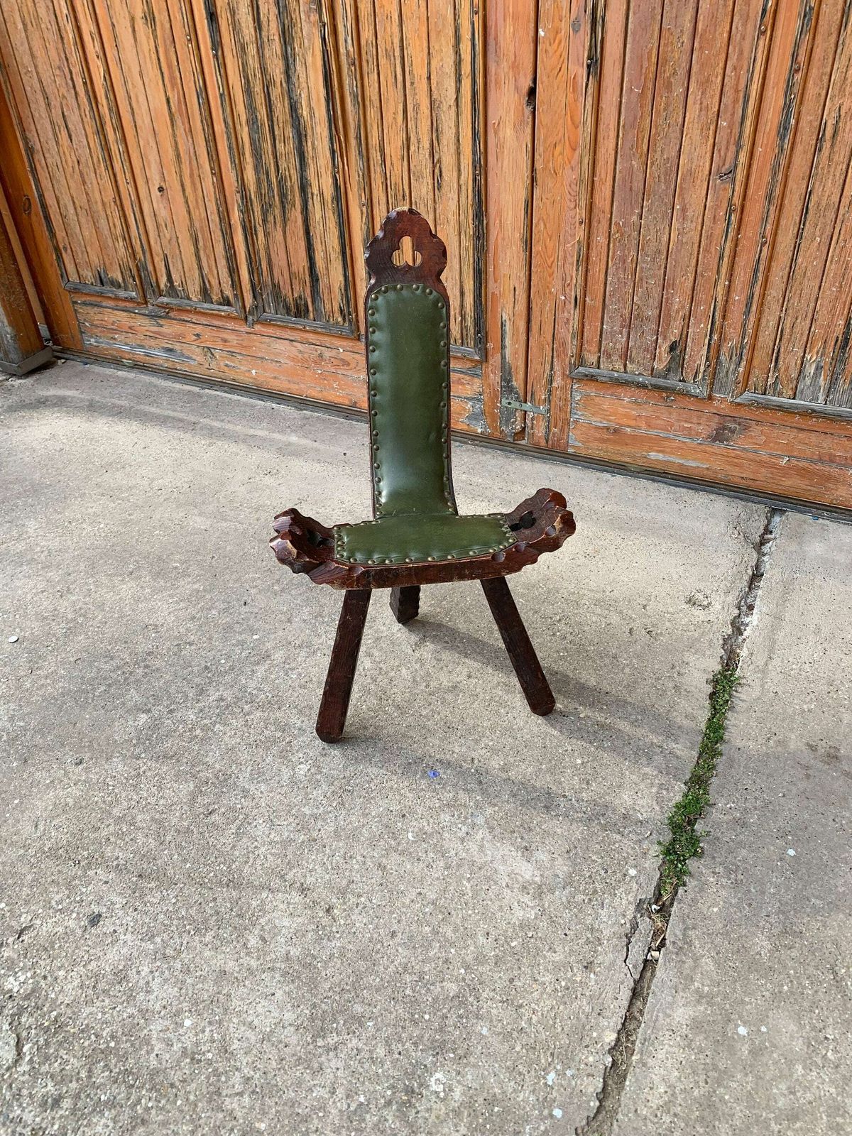 Spanish Brutalist Chair In Wood, 1960s