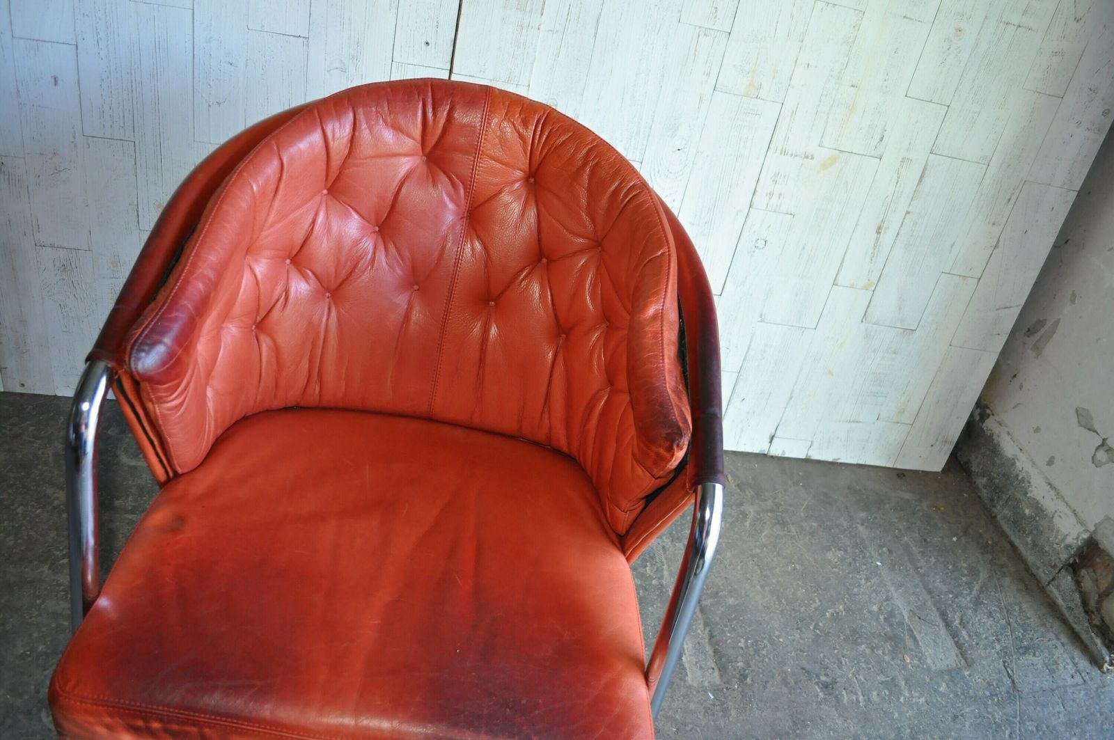 Mid Century Modern Tufted Leather Armchair, 1970s photo 1720.0