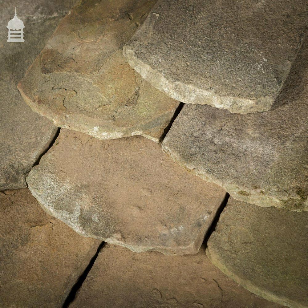 Set Of 14 Reclaimed Yorkstone Roof Tiles