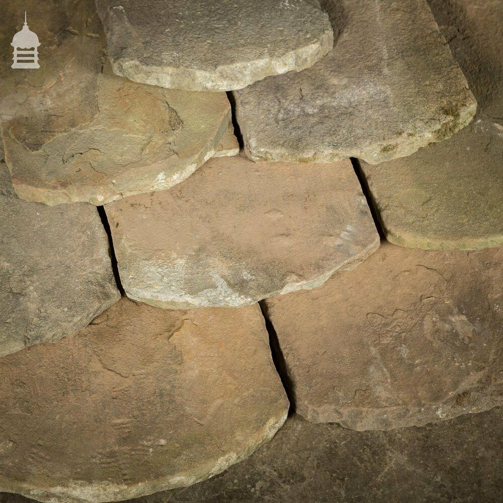Set Of 14 Reclaimed Yorkstone Roof Tiles photo buy