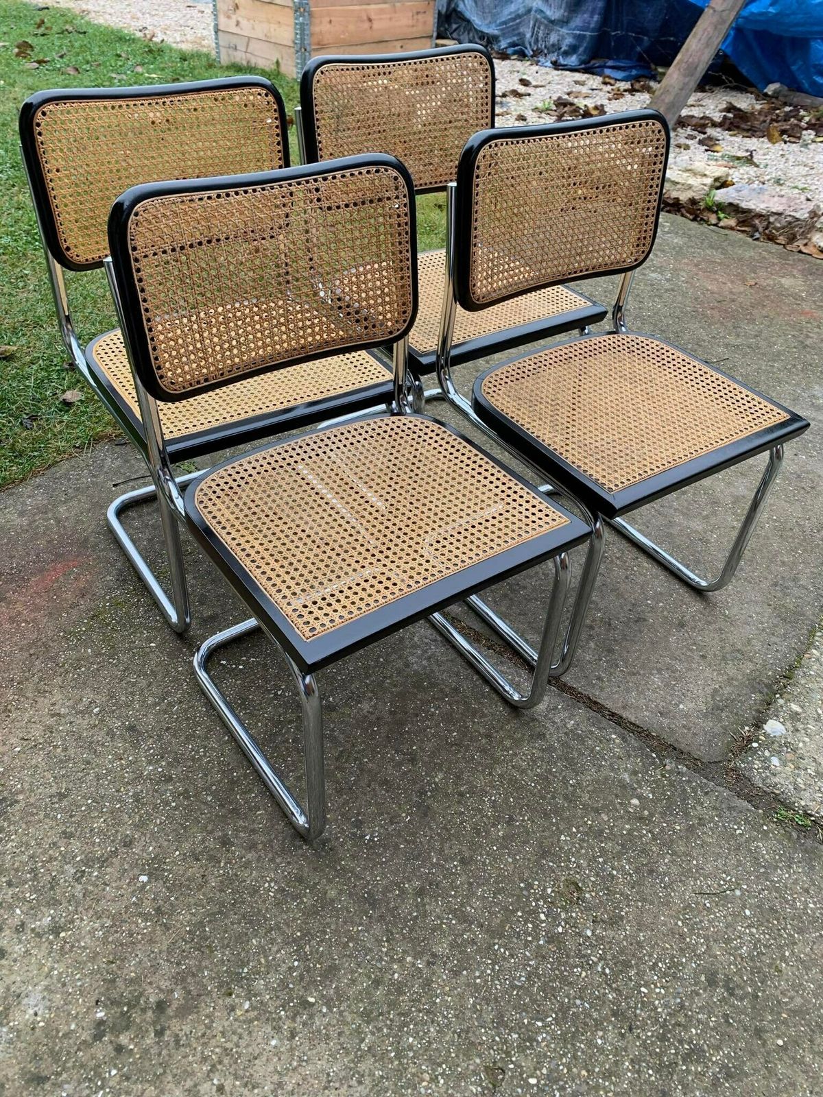 Mid Century Modern Italian Marcel Breuer B32 Cesca Chair, 70s Set Of 4 photo Furniture