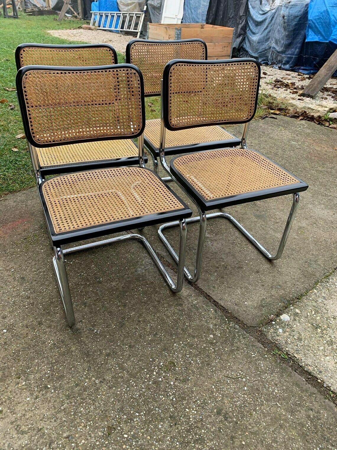 photo buy Mid Century Modern Italian Marcel Breuer B32 Cesca Chair, 70s Set Of 4