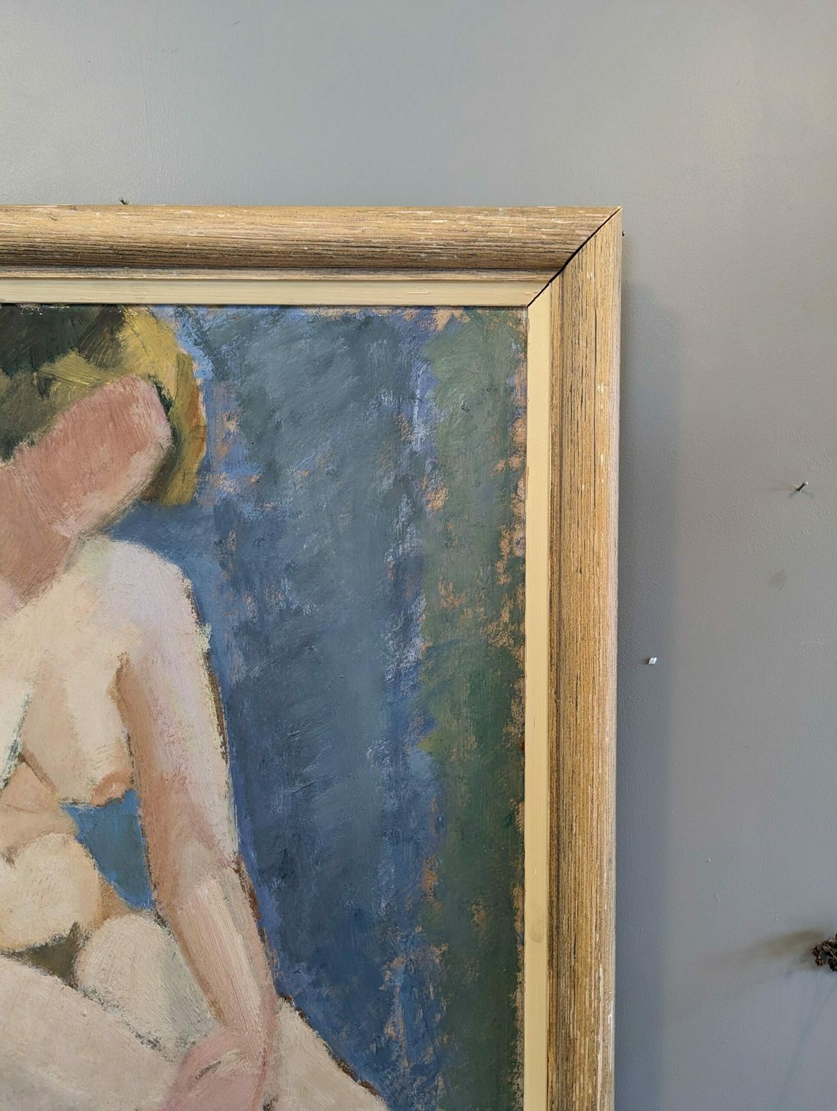 Angela Oil Painting, Mid 20th Century photo vintage