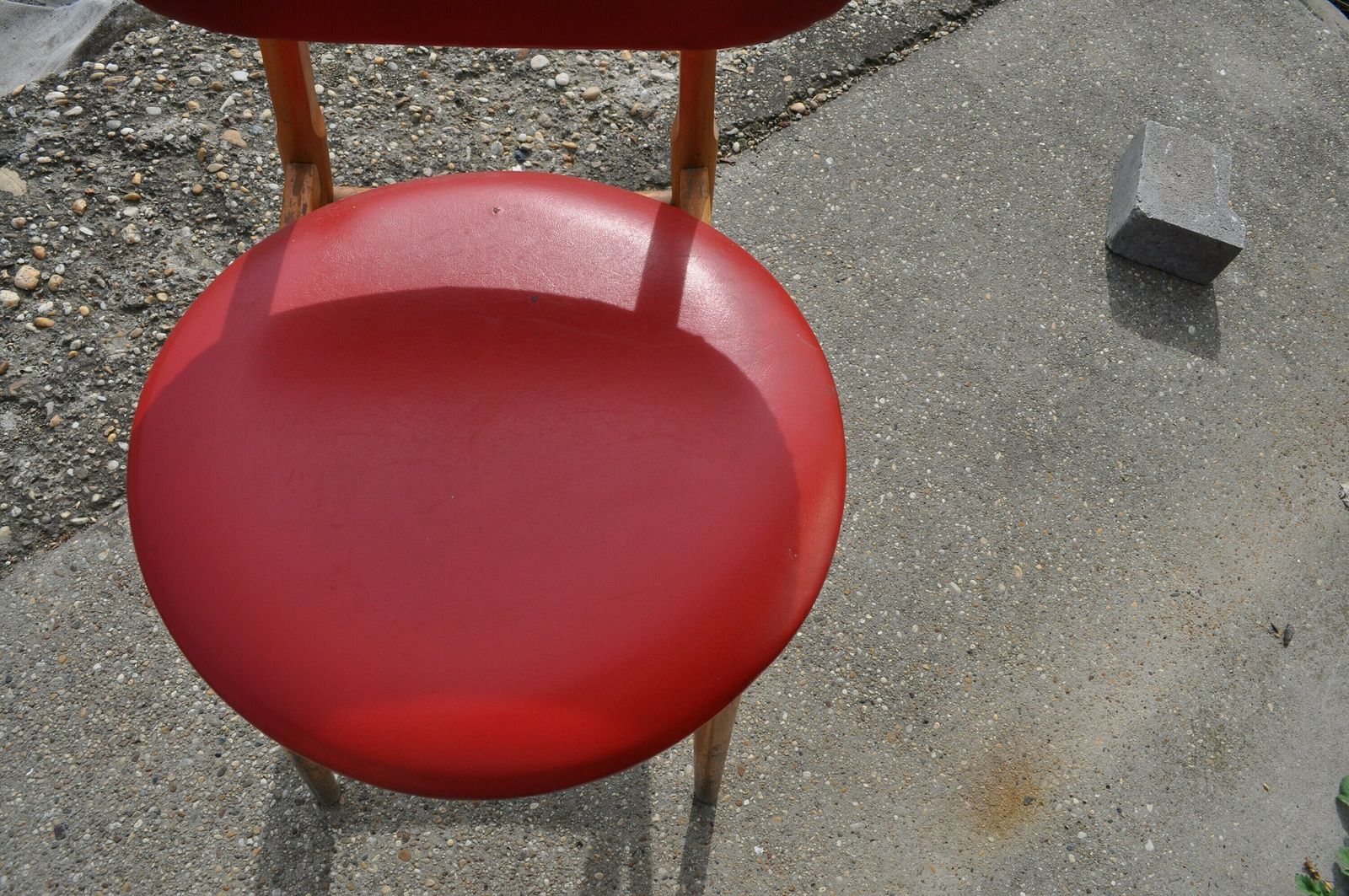 Retro Red Leatherette Chair From Hungary. photo vinterior