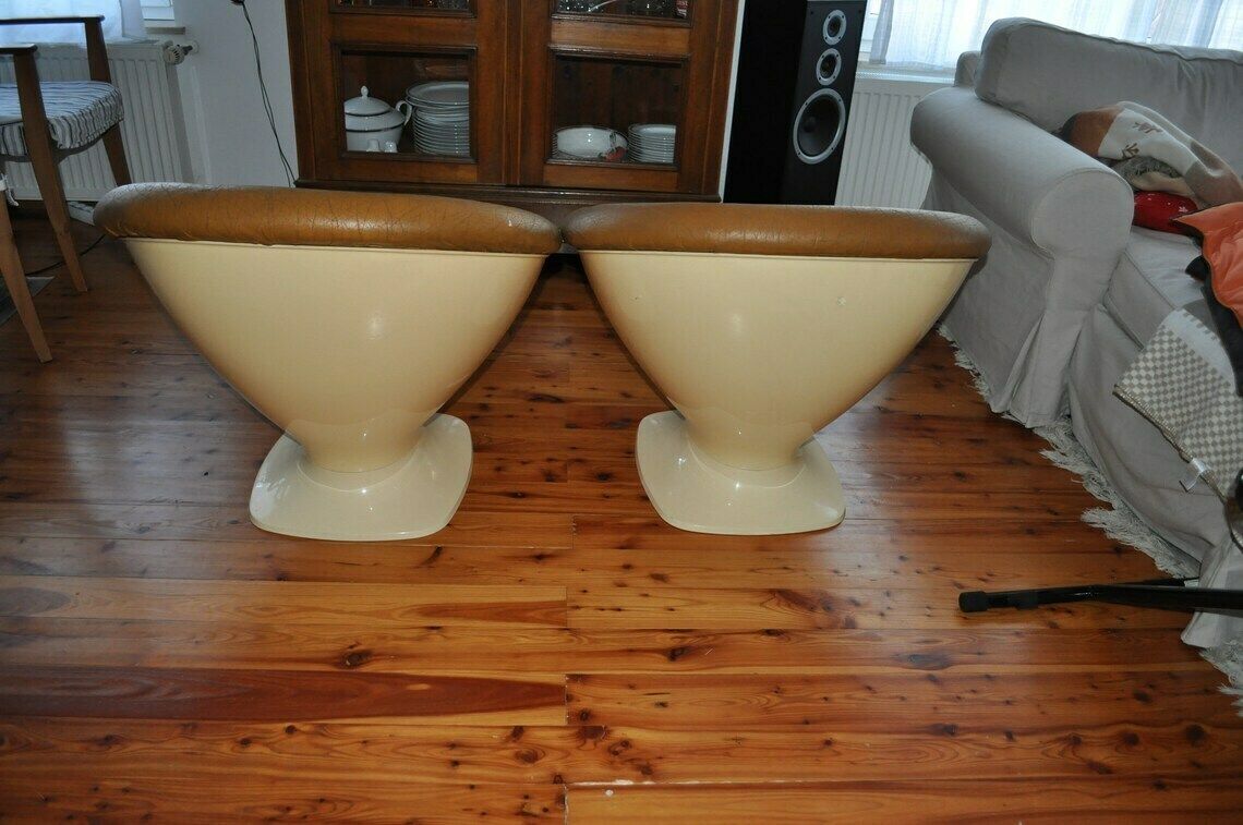 French Plastic Club Chairs By Rapfael Raffel, 1970s, Set Of 2 photo furniture