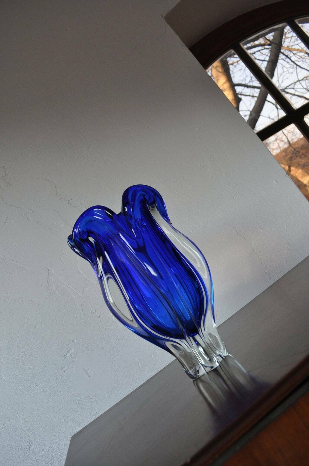 Vintage Blue Glass Vase, 1950s From photo 698.0