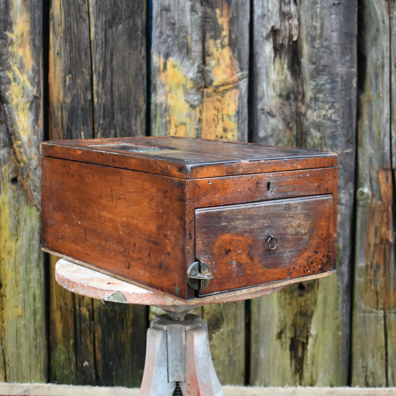 Antique Mahogany Haberdashery Outfitters Shop Display Cash Register Till Prop photo for sale