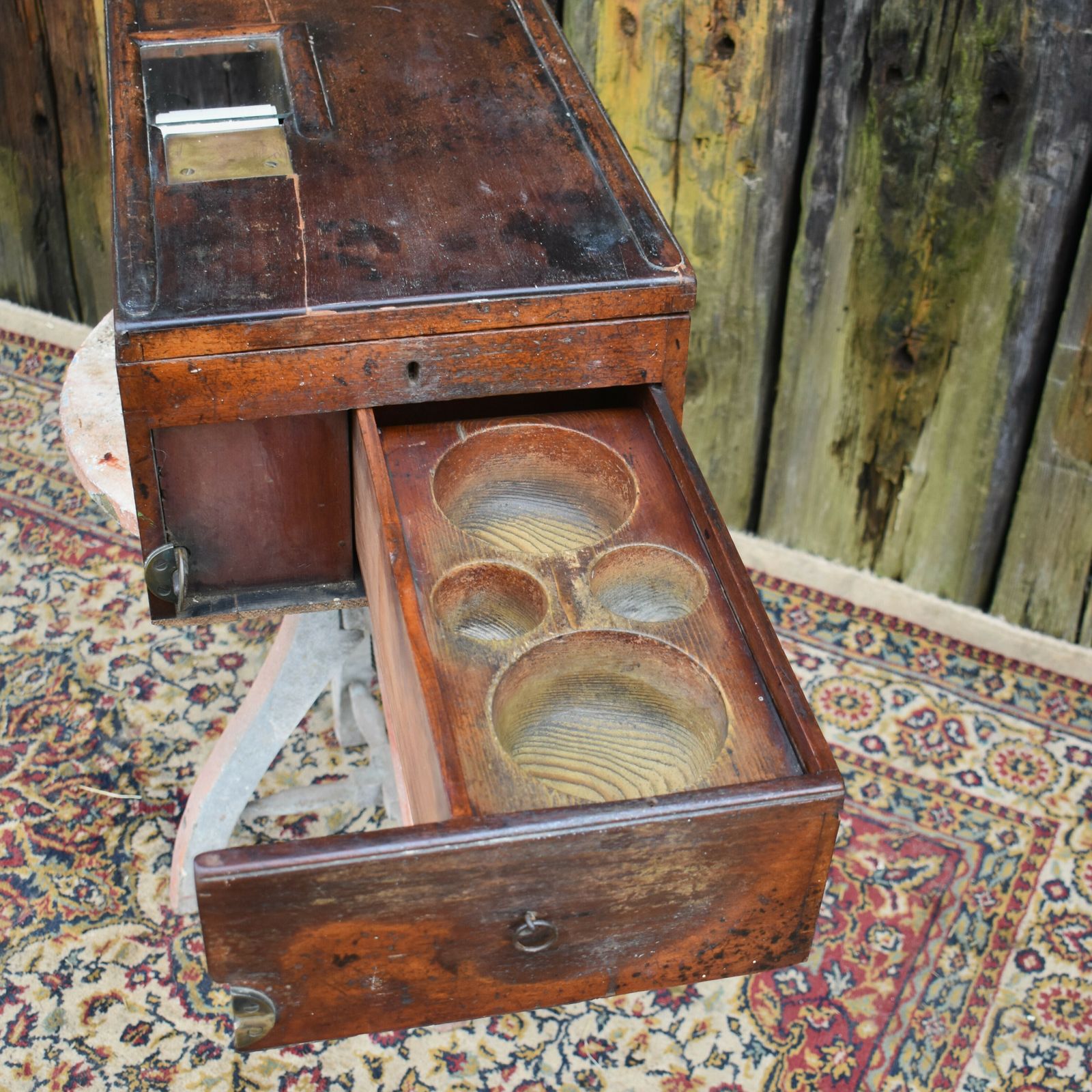 Antique Mahogany Haberdashery Outfitters Shop Display Cash Register Till Prop photo vinterior
