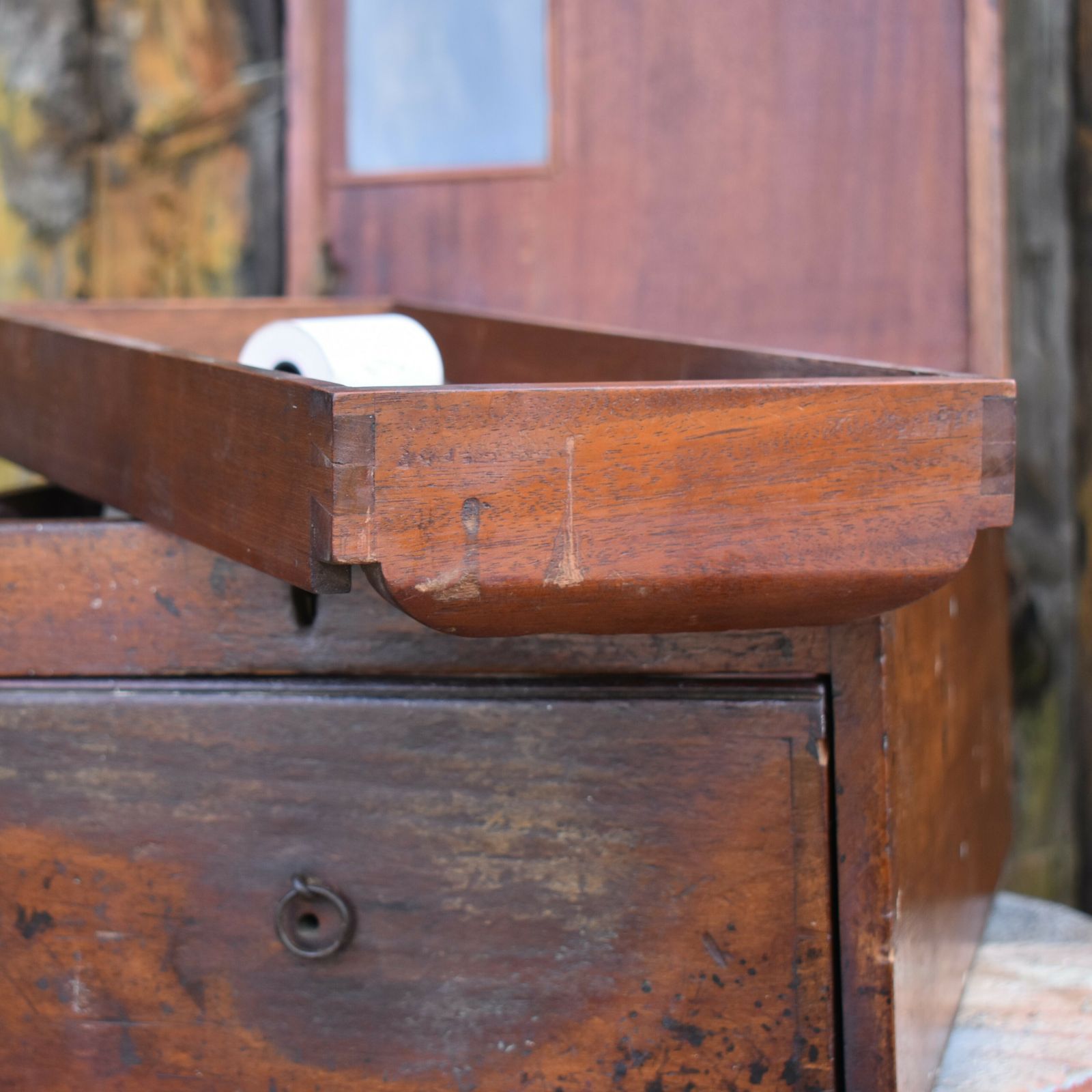 Antique Mahogany Haberdashery Outfitters Shop Display Cash Register Till Prop photo buy