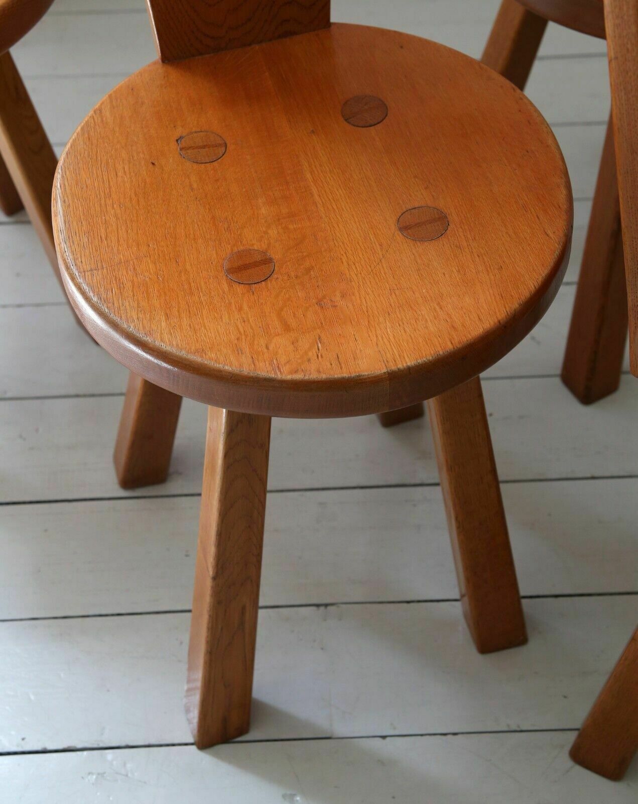 Set Of 4 Mid Century Brutalist Wood Chairs photo 635.0