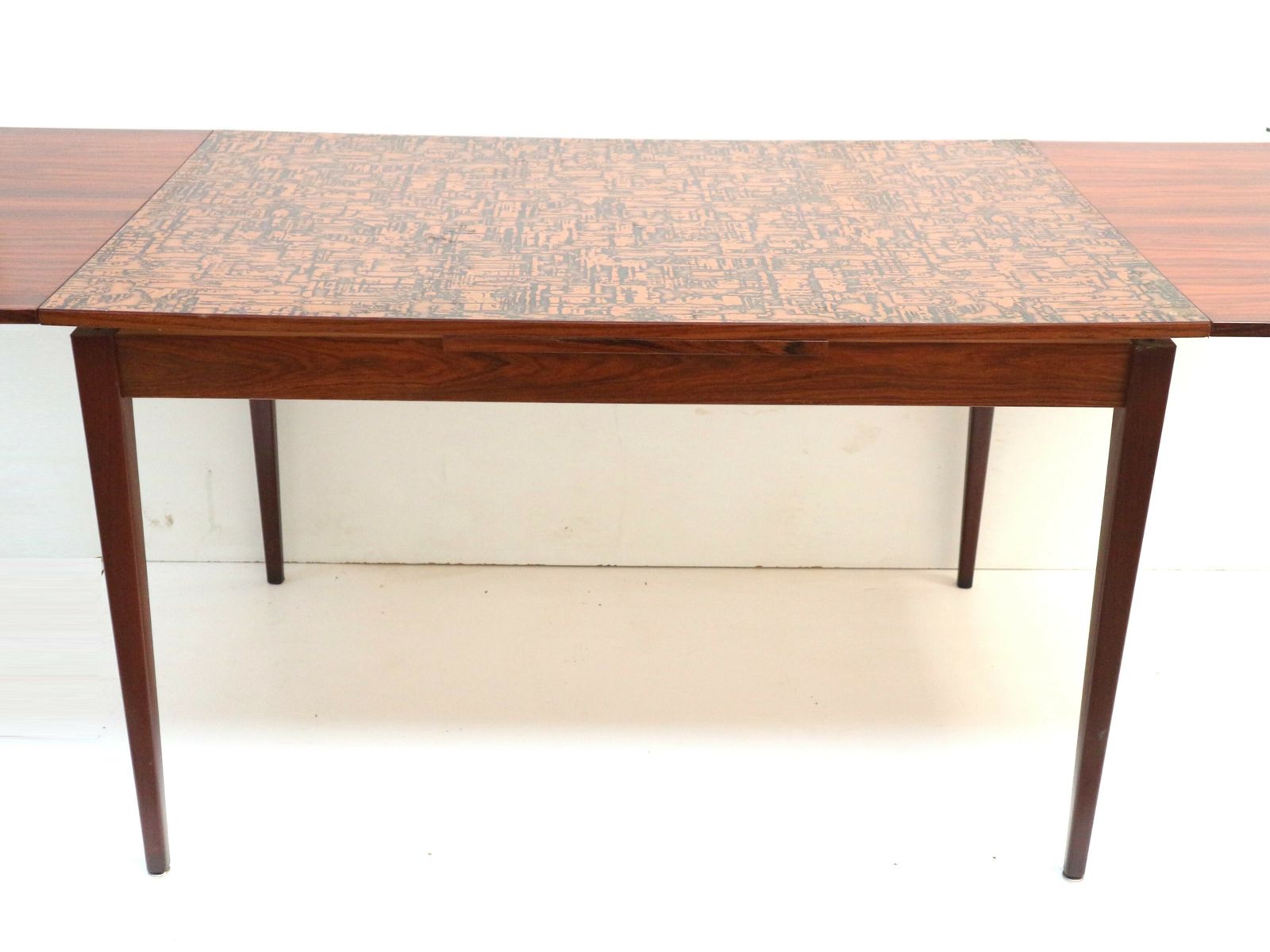 Unique Vintage Brutalist Extendable Dining Table With Copper Top photo 1270.0