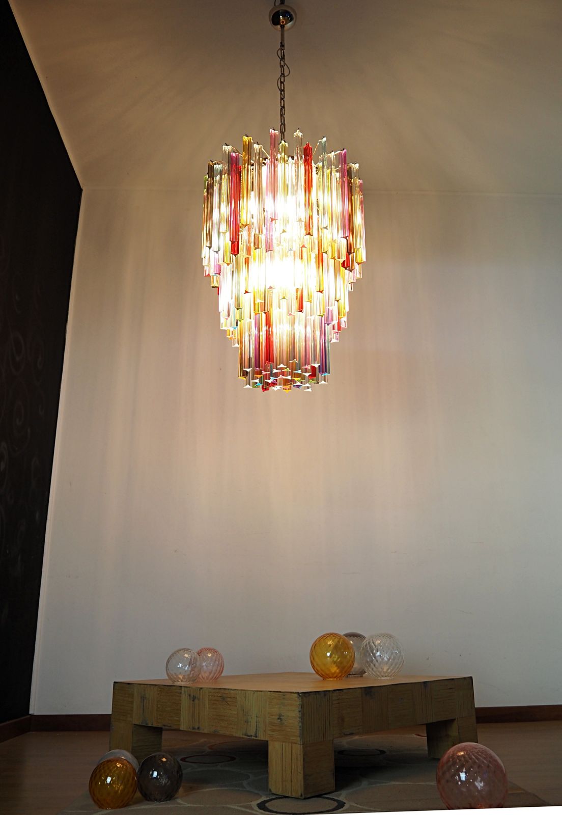 Huge Murano Chandelier Multicolor Triedri – 187 Prism   Mariangela Model photo buy