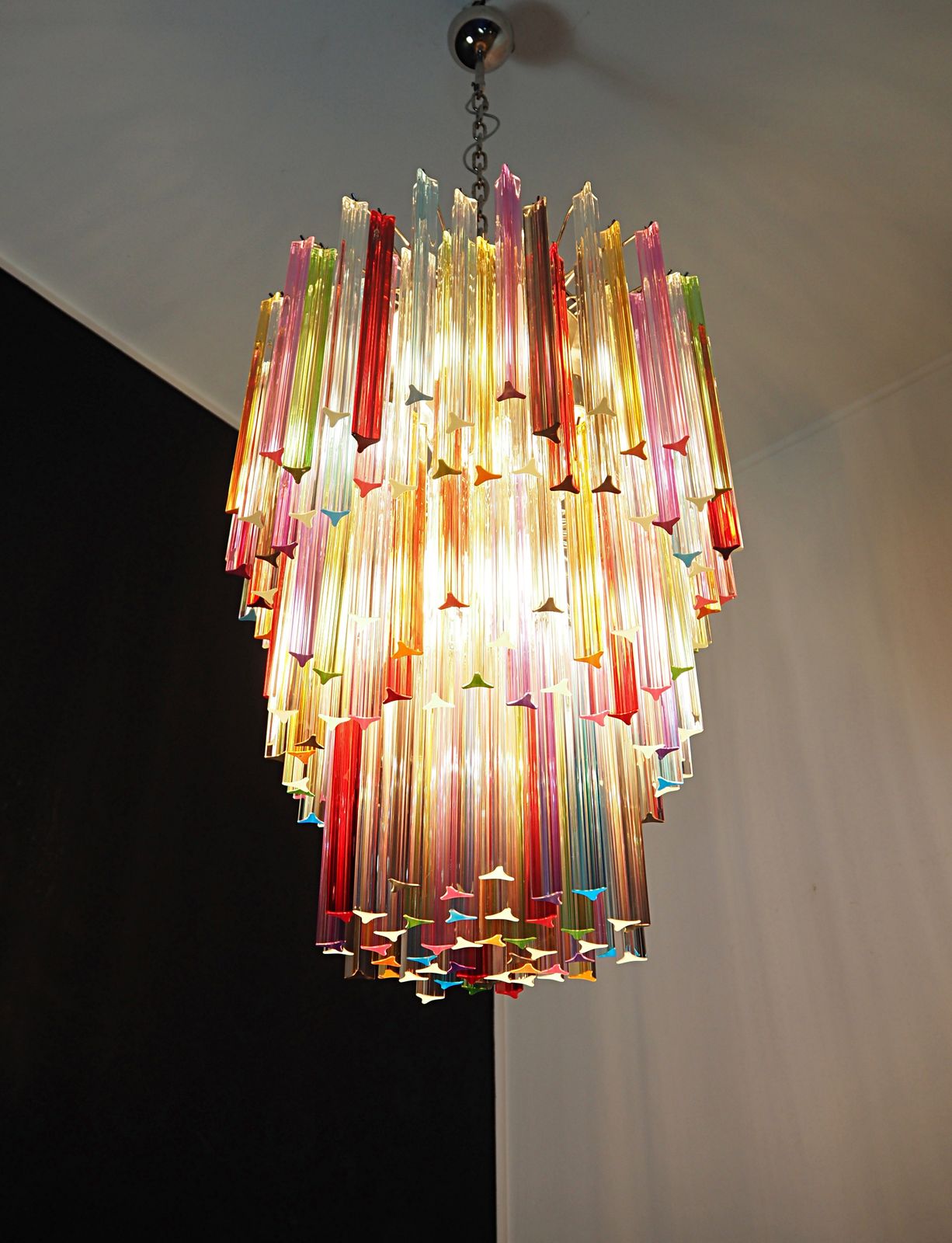 photo buy Huge Murano Chandelier Multicolor Triedri – 187 Prism   Mariangela Model