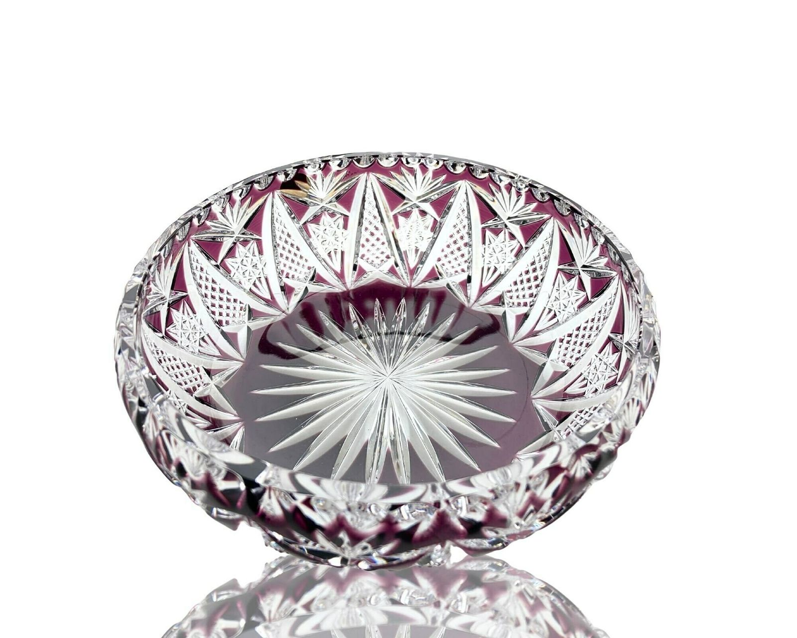 Crystal Bowl Purple | Vintage Serveware By Nachtmann | 1950s