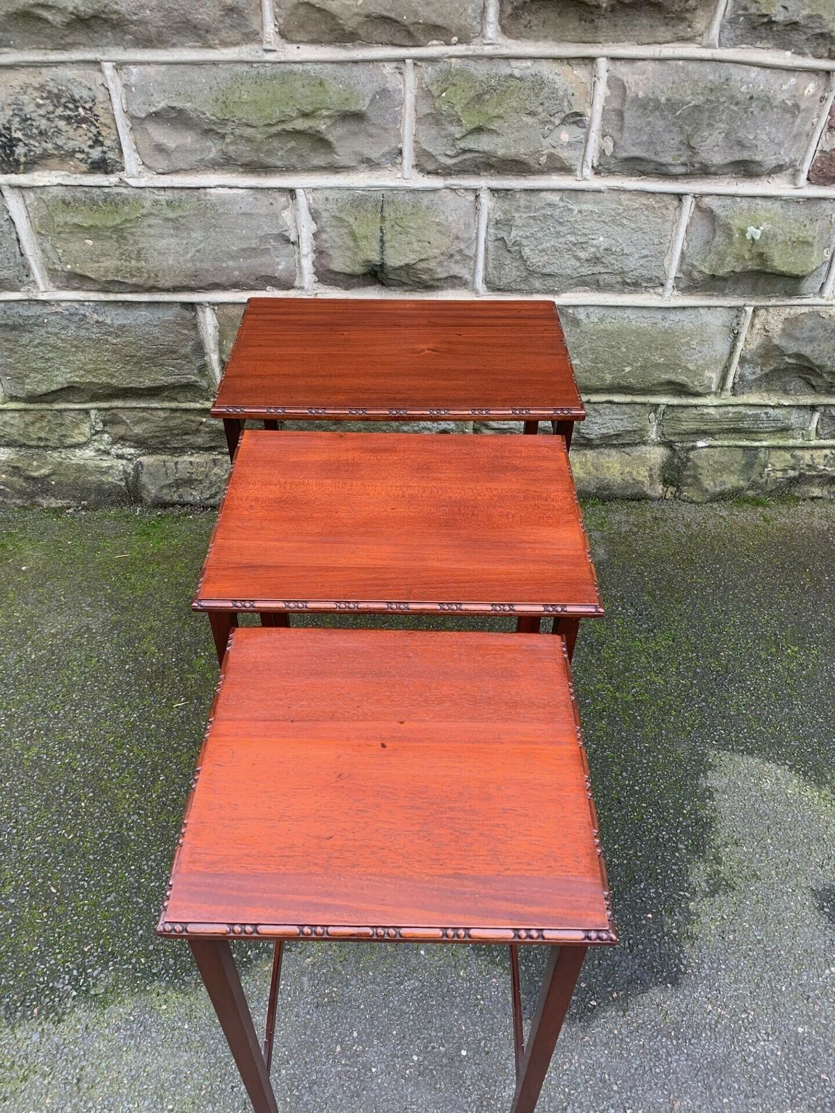 Antique Mahogany Nest 3 Tables photo Furniture