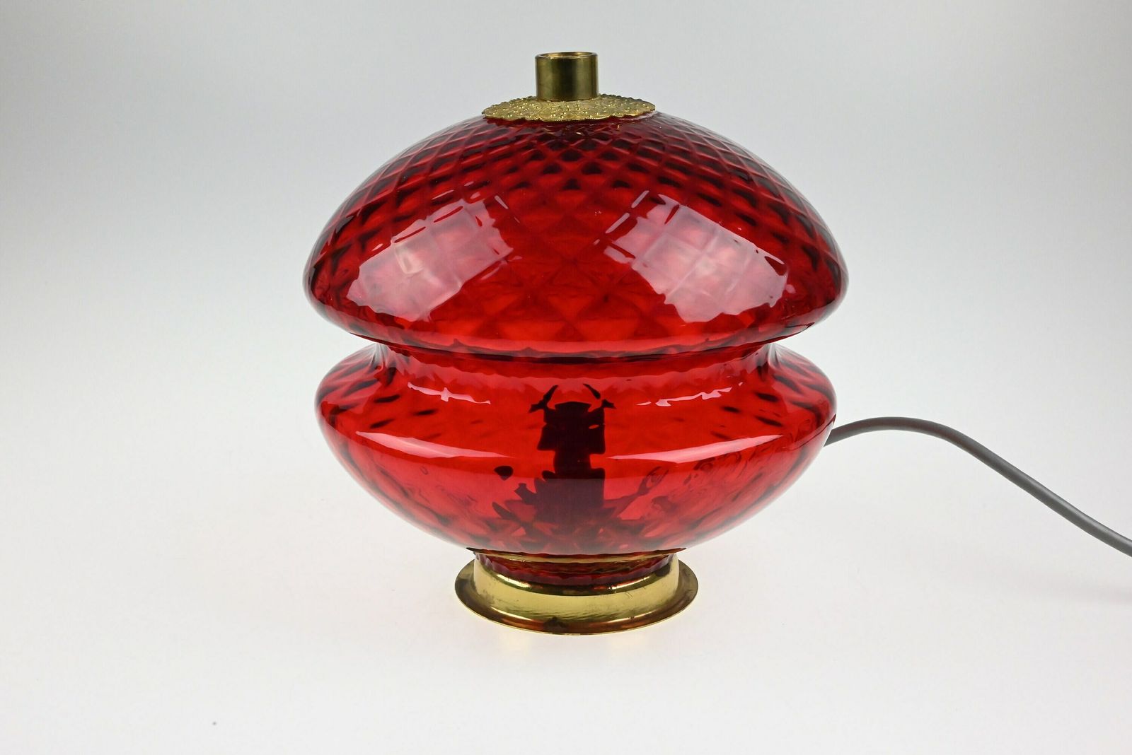 Vintage Mood Lamp, Mid Century Lamp, Bedside Lamp, Mid Century Glass Lamp, Table Lamp, Desk Lamp, Vintage Light, Vintage Lighting, Red Lamp photo 184.0