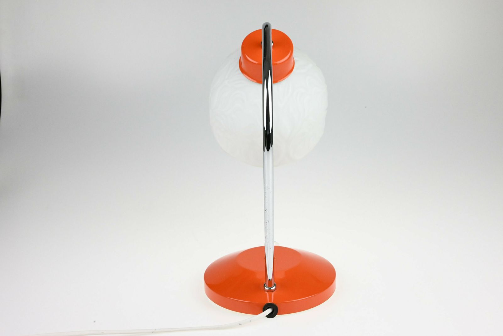 Mid Century Desk Lamp, Desk Metal Lamp, Table Lamp, Desk Lamp, Mid Century Lamp, Metal Lamp, Orange Lamp, Chrome Lamp, Table Light photo 149.0