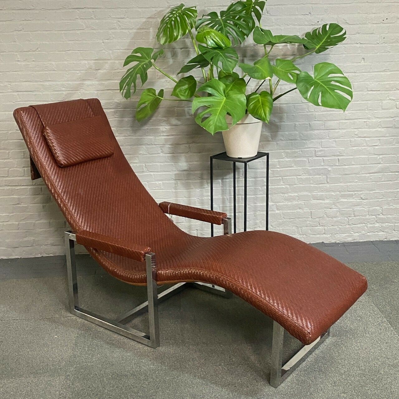 Ralph Lauren Leather & Chrome Lounge Chair   USA Jaren 1990