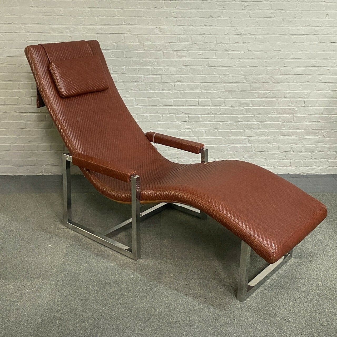 Ralph Lauren Leather & Chrome Lounge Chair   USA 1990's photo vinterior